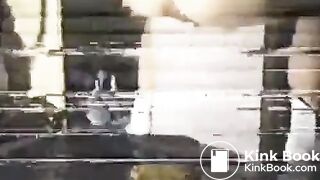 Asian girl taking a huge shit