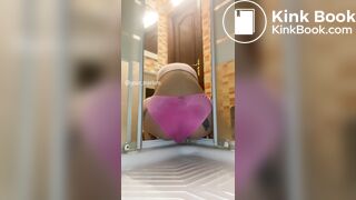 Girl pees and poops multiple times without wiping