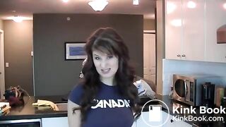 Canadian Ariel shtting in kitchin