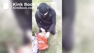 British domme makes sub eat shit in public