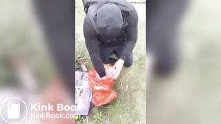 British domme makes sub eat shit in public
