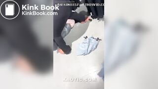 thin woman shits herself during mall fight