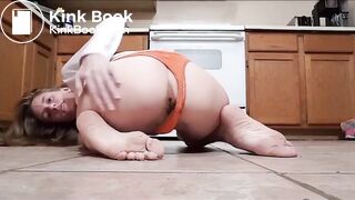 Skinny Girl Makes Lil Poops Her Orange Thong