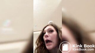 Girl shocked by her toilet farts