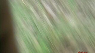 Misfortune of a woman pooping outdoors