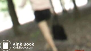 Misfortune of a woman pooping outdoors