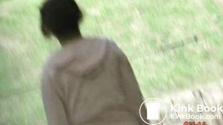 Misfortune of a woman pooping outdoors