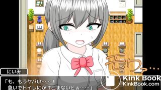 Anime girl can't hold it in