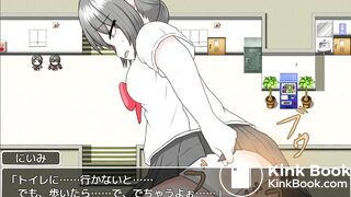 Anime girl can't hold it in