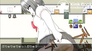 Anime girl can't hold it in