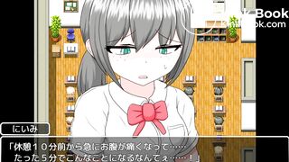 Anime girl can't hold it in