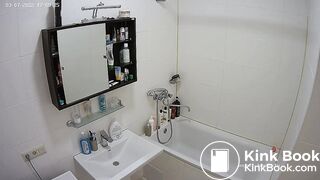 Woman pooping in Toilet ...