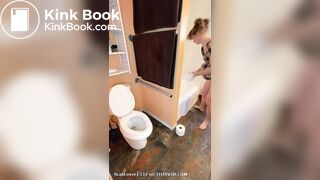 Pregnant Scat in a bathtub