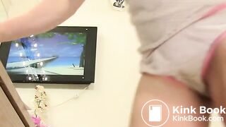 Busty Brunette Teen Shits Her Panties