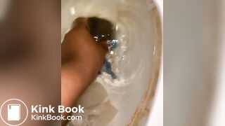 l***p*** grabs scat log straight from toilet bowl