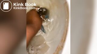 l***p*** grabs scat log straight from toilet bowl