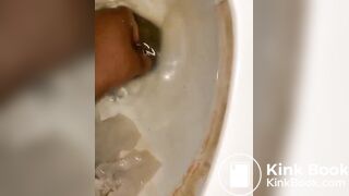 l***p*** grabs scat log straight from toilet bowl
