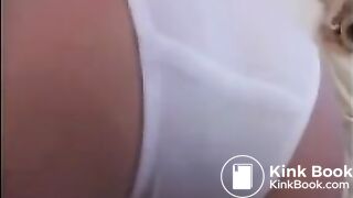 Girl poops her white panties