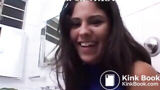 Brazilian Woman Pooping in Toilet