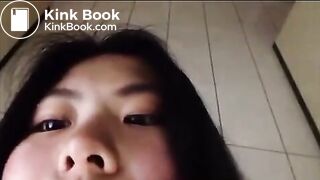 Asian girl pooping selfie