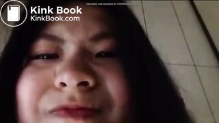 Asian girl pooping selfie