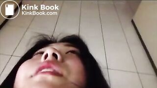 Asian girl pooping selfie
