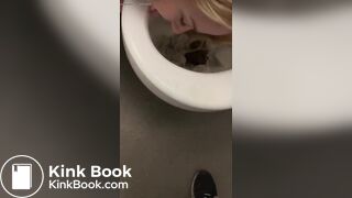 Licking a shit filled toilet