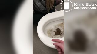 Licking a shit filled toilet