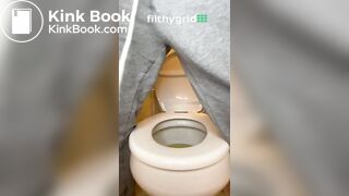 Skinny girl on the toilet