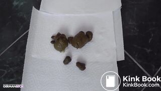 Blonde German bitch shitting