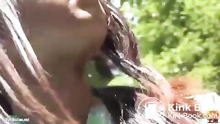 japanese kimono girl shitting outdoor