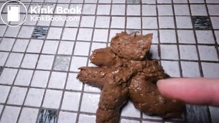 Spreading my pussy wide for you and shitting a big, sof