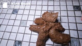 Spreading my pussy wide for you and shitting a big, sof