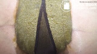 pantyhose poop clloseup