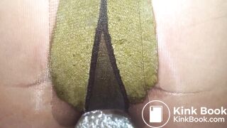 pantyhose poop clloseup