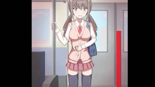 High school girl who put up with the train