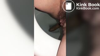Milf shit a big one in toilet
