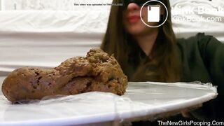 Cutie shits a yummy pile and shows it in close-up