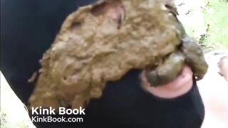 Goddess shits big load on slave