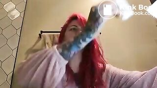 Girl shitting Toilet after Eating