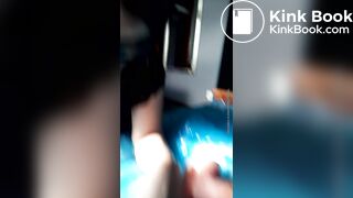 female dog licks shit dirty dildo 1