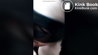 female dog licks a shit dildo