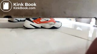 Girl pooping in toilet