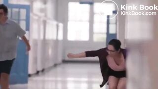 Teacher has diarrhea in trashcan