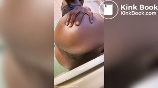 ebony piss and scat in toilet