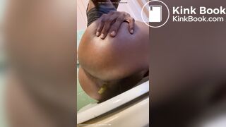 ebony piss and scat in toilet