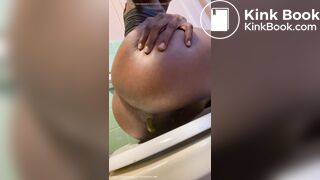 ebony piss and scat in toilet