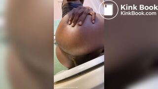 ebony piss and scat in toilet
