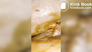 Prolapsing pussy with rosebud makes a mess