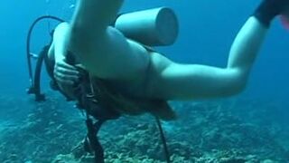 Shitting underwater - video 2